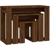  Komplet mizic 3-delni rjavi hrast konstruiran les, (20714445) | Shoptok.si