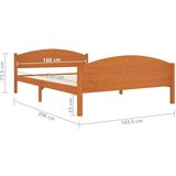 vidaXL posteljni okvir medeno rjav iz trdne borovine 160x200 cm | Shoptok.si