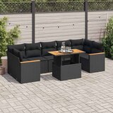 vidaXL 7-dijelni set vrtnih sofa od poliratana s jastucima crni bagrem Cijene