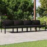The Living Store Vrtna sedežna garnitura 4-delna z blazinami aluminij antracit - Vrtna Sedežna Garnitura, (21476302) | Shoptok.si