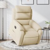 vidaXL električni naslanjač s funkcijo vstajanja krem blago | Shoptok.si