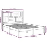  Okvir za krevet od masivnog drva 140 x 190 cm | shoptok.hr