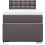 vidaXL Box spring postelja z vzmetnico siva 90x190 cm umetno usnje, (21321526) | Shoptok.si