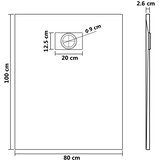  Kada za tuš SMC smeđa 100 x 80 cm | shoptok.hr