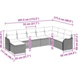  8-dijelni vrtni kauč set s jastučićima Bež poli ratan | shoptok.hr