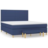  Krevet s oprugama i madracem plavi 160x200 cm od tkanine | shoptok.hr