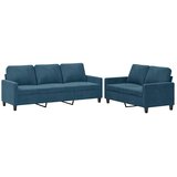  2-dijelni set sofa s jastucima plavi baršunasti | Eponuda.ba