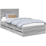  Krevetna konstrukcija Siva Sonoma 100 x 200 cm Inženjersko Drvo | shoptok.hr