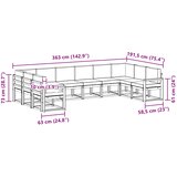  Set vanjskih sofa 10 kom. Prirodna i antracit Smeđa 363 x 191,5 x 73 cm | Shoptok.si