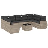  10-dijelni set vrtnih sofa poliratan s jastucima svijetlosivi | shoptok.hr