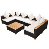  7-dijelna vrtna garnitura od poliratana s jastucima crna | shoptok.hr