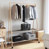 vidaXL Stalak za odjeću s policama i kotačima 132x45,5x155,5cm bambusa | shoptok.hr