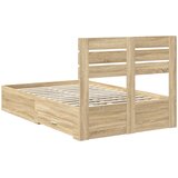  Krevetna konstrukcija s ladicama Sonoma hrast 120 x 200 cm | Shoptok.si