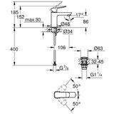 Grohe miješalica za umivaonik dice slm crna s | shoptok.hr