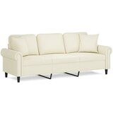 Maison Chic kavč - Sofa - Kanape trosed z okrasnimi blazinami krem 180 cm žamet, (21727624) | Shoptok.si