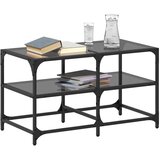  Stolić za kavu s crnom staklenom površinom 78,5x40x45 cm čelik | shoptok.hr