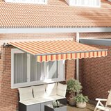 vidaXL retraktilna tenda rumena in oranžna ter bela | Shoptok.si