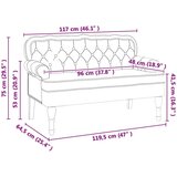 vidaXL Chesterfield klupa Smeđa 119,5 x 64,5 x 75 cm Lažna koža | shoptok.hr