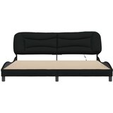  Posteljni okvir z LED lučkami črn 200x200 cm tkanina | Shoptok.si