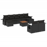  10-dijelni set vrtnih sofa s jastucima crni od poliratana | shoptok.hr