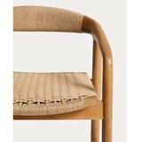 Kave Home Barska stolica s naslonima za ruke od punog hrasta u prirodnoj boji (visine sjedala 65 cm) Derile &amp;ndash; Slike