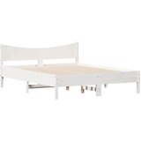  The Living Store Posteljni okvir brez vzmetnice bel 150x200 cm trdna borovina - Posteljni Okvir, (21498209) | Shoptok.si