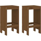 vidaXL Barski stolček 2 kosa medeno rjava 40x36x75 cm trdna borovina | Shoptok.si