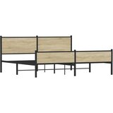  Metalni okvir kreveta bez madraca boja hrasta sonome 193x203 cm | shoptok.hr