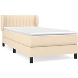  Krevet s oprugama i madracem krem 100 x 200 cm od tkanine | shoptok.hr