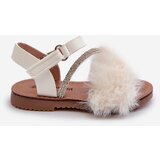 Boto Children's Velcro Sandals with Fur White Rosavere | Shoptok.si