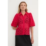 Answear Lab Bombažna srajca ženska, rdeča barva