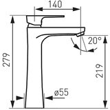 Ferro Baterija za lavabo visoka ALGEO SQUARE BAQ2L Ferro | Eponuda.com