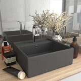 vidaXL Razkošen umivalnik kvadraten mat temno siv 41x41 cm keramika Cene