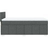 vidaXL Box spring postelja z vzmetnico temno siva 90x200 cm blago | Shoptok.si