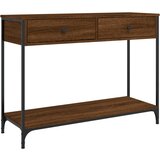 Maison Chic konzolna miza - miza ob steni rjav hrast 100x34,5x75 cm inženirski les, (21786277) Cene