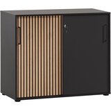MID.YOU Arhivska Omara Hank, Črna, Barva Hrasta | Shoptok.si
