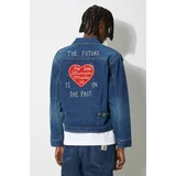 Human Made Traper jakna Denim Work Jacket za muškarce, boja: tamno plava, za prijelazno razdoblje, HM27JK015