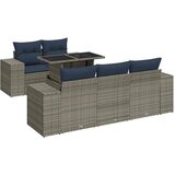  6-dijelni set vrtnih sofa poliratan i bagrem s jastucima sivi | shoptok.hr