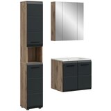 MID.YOU Kopalnica Ice, Črna, Barva Hrasta, 3-Delna | Shoptok.si