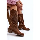 Zazoo 4043 Suede Low Heel Boots Laced Brown | Shoptok.si