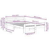 vidaXL Posteljni okvir brez vzmetnice voščeno rjav 120x200 cm borovina | Shoptok.si