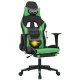 Masažni gaming stol z oporo za noge črno in zeleno umetno usnje, (21152267) | Shoptok.si