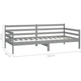  Dnevni ležaj s madracem 90 x 200 cm sivi od masivne borovine | shoptok.hr