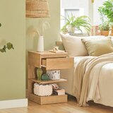 SoBuy nočna omarica s predalom v barvi lesa v stilu minimalizma, (20815137) | Shoptok.si