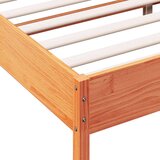 vidaXL Posteljni okvir z vzglavjem voščeno rjava 135x190 cm borovina | Shoptok.si