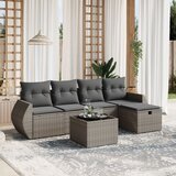  6-dijelni set vrtnih sofa od poliratana s jastucima sivi | shoptok.hr