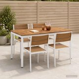  Stol za večeru u vrtu Prirodna i bijela 108,5 x 55 x 75 cm | shoptok.hr