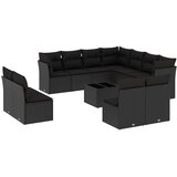  12-dijelni set vrtnih sofa od poliratana s jastucima crni | shoptok.hr