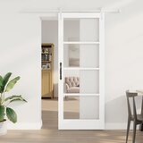  Klizna vrata 83 x 211 cm Masivna borovina i staklo Bijelo | shoptok.hr