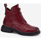 Boto Insulated Women's Ankle Boots with Zip Decorative Detail Bordeaux Roselle | shoptok.hr